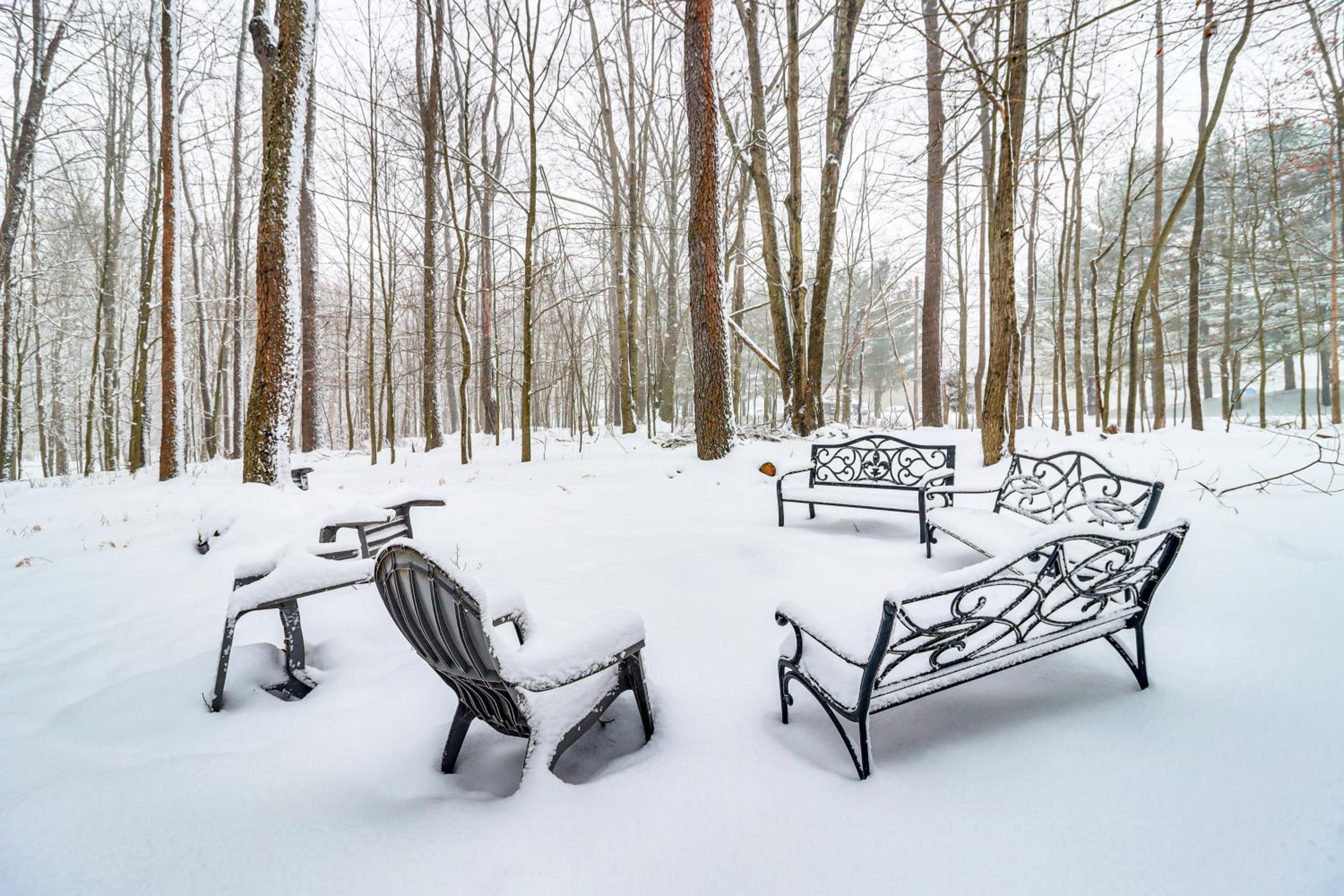 Scenic Views! Clifton Twp Chalet with Fire Pit, Deck