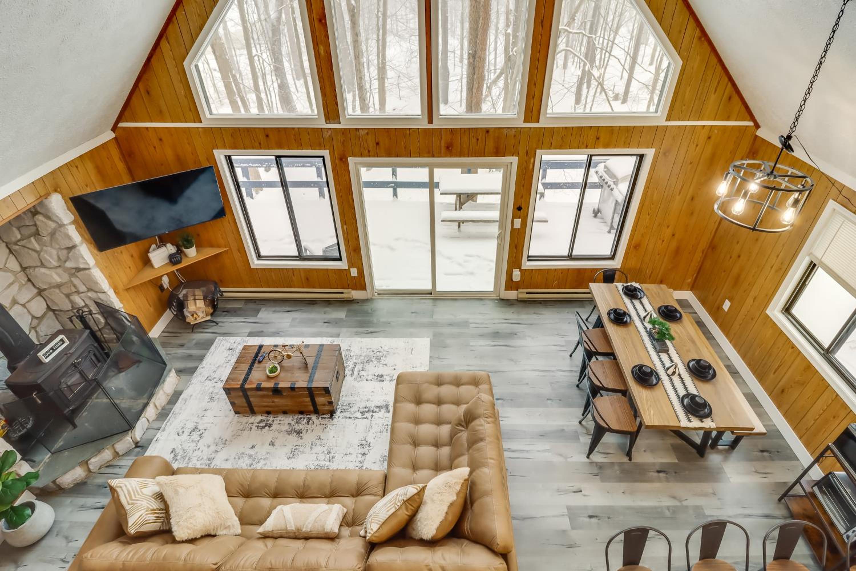 Scenic Views! Clifton Twp Chalet with Fire Pit, Deck