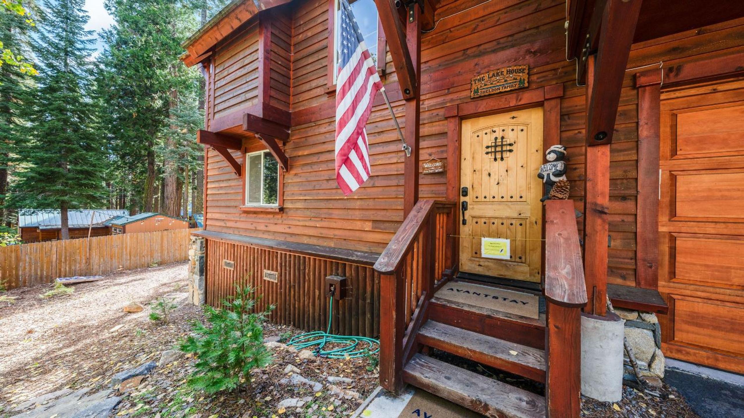 Outdoor Dining Backyard Trails Nearby Cedar Hollow Retreat by AvantStay