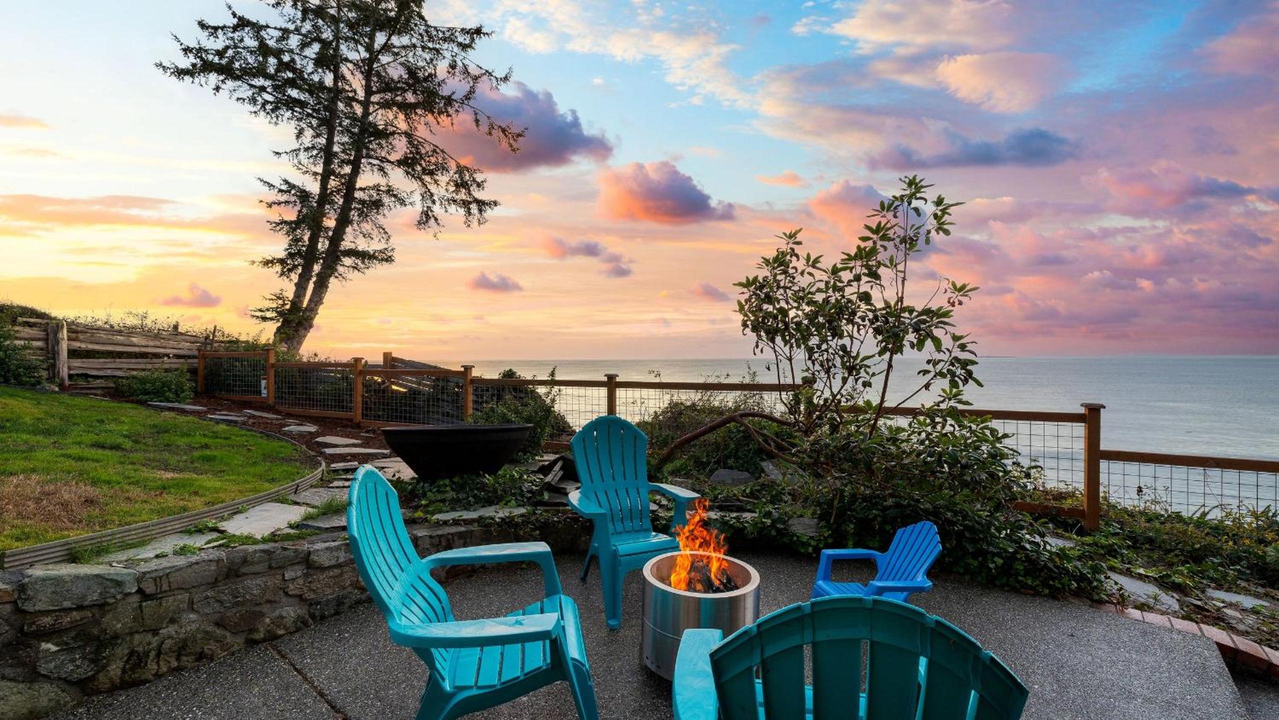 Oceanfront Home w Outdoor Dining 2 Firepits Steps to Beach Salish Sea Escape by AvantStay