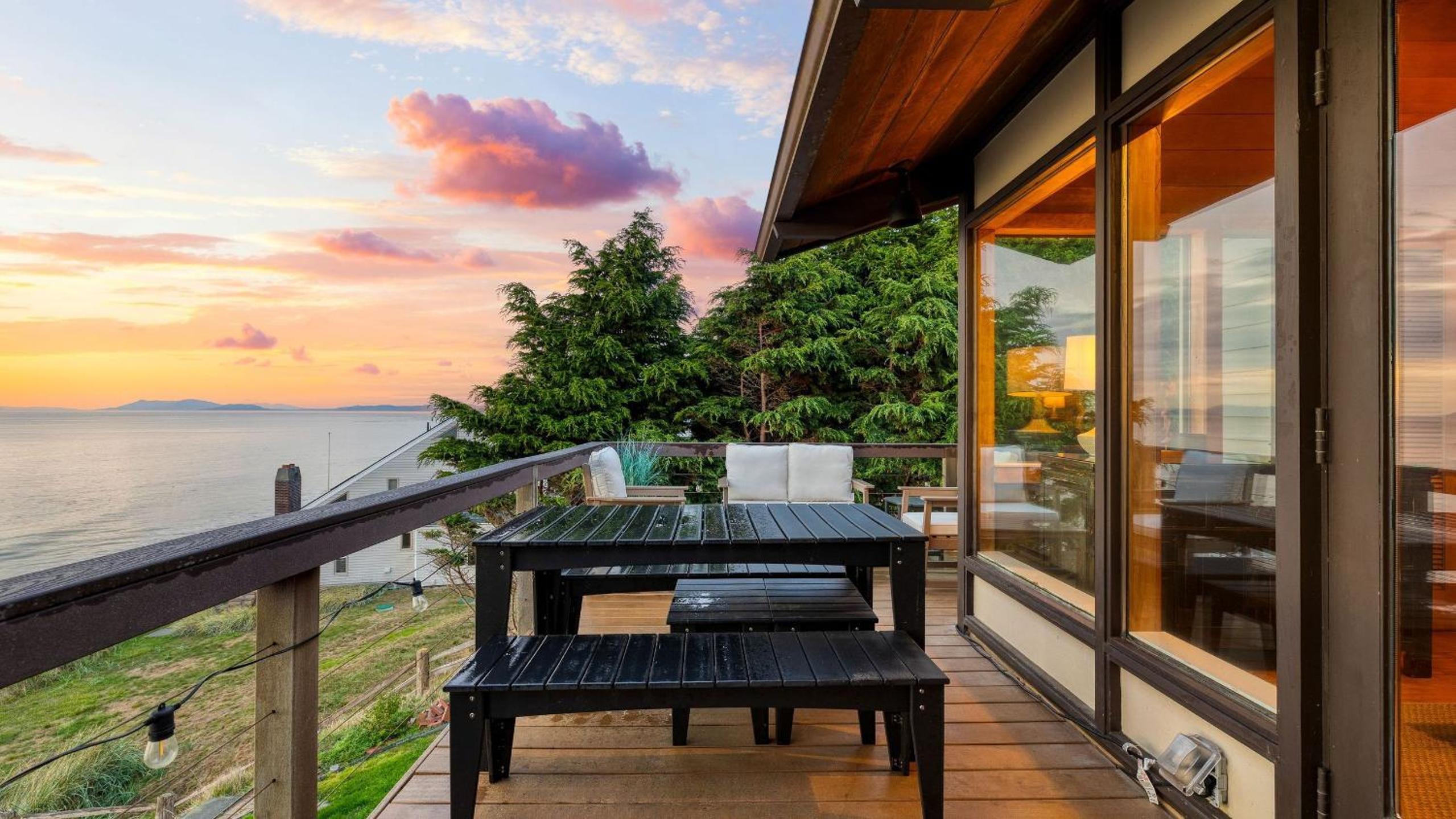 Oceanfront Home w Outdoor Dining 2 Firepits Steps to Beach Salish Sea Escape by AvantStay