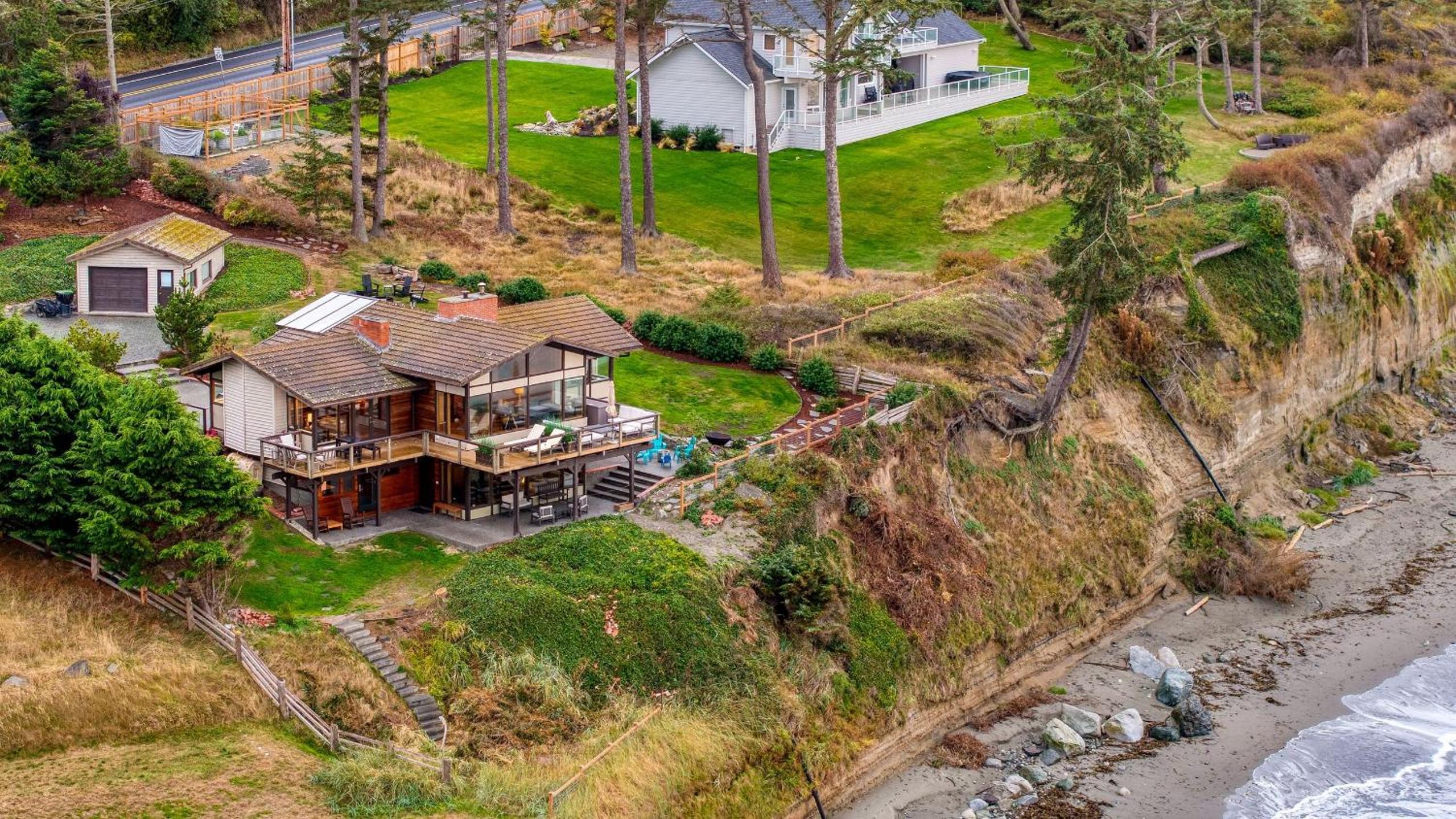 Oceanfront Home w Outdoor Dining 2 Firepits Steps to Beach Salish Sea Escape by AvantStay