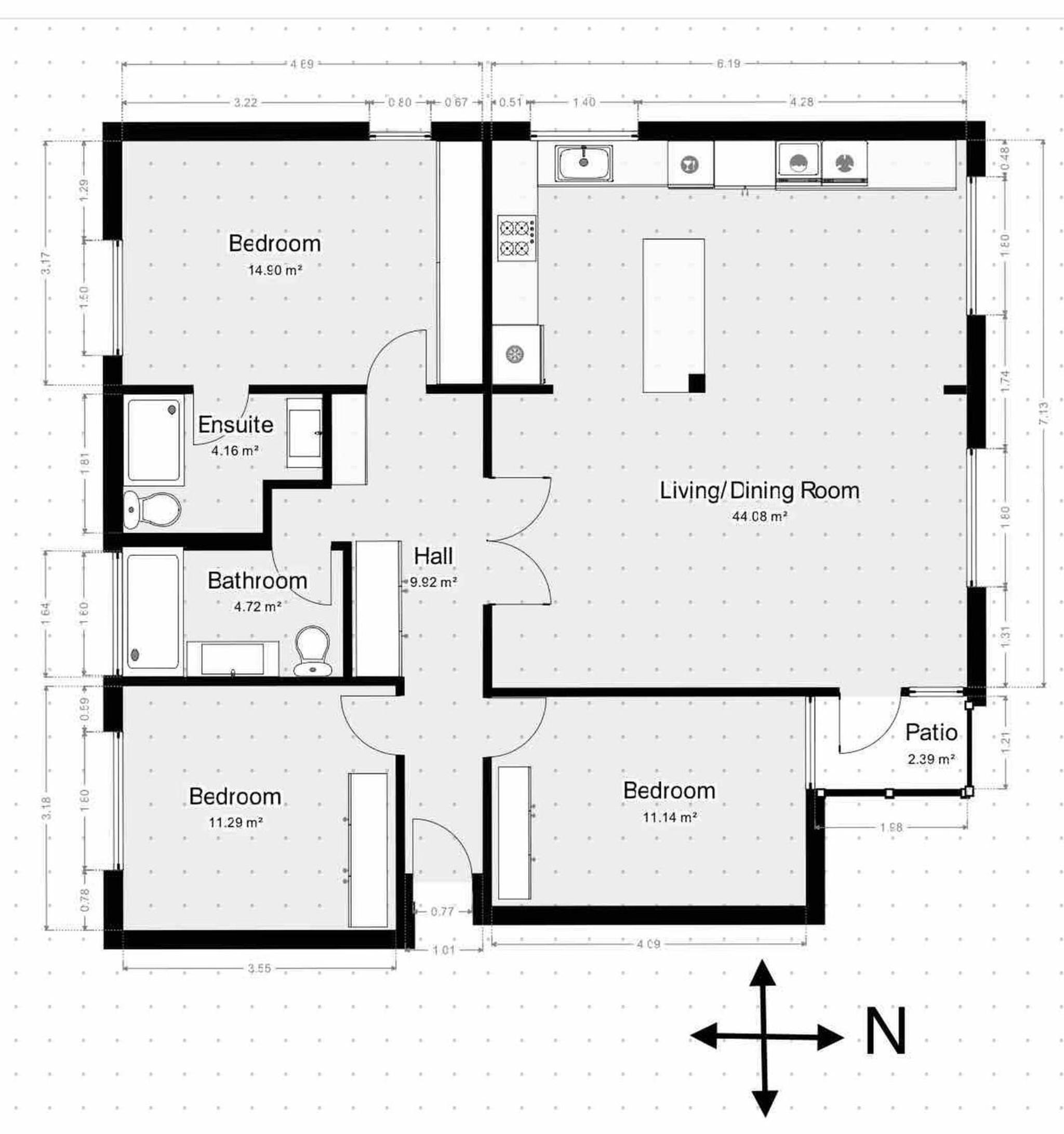 3bd 2 bthToorak Village luxurious Apartment, Relax