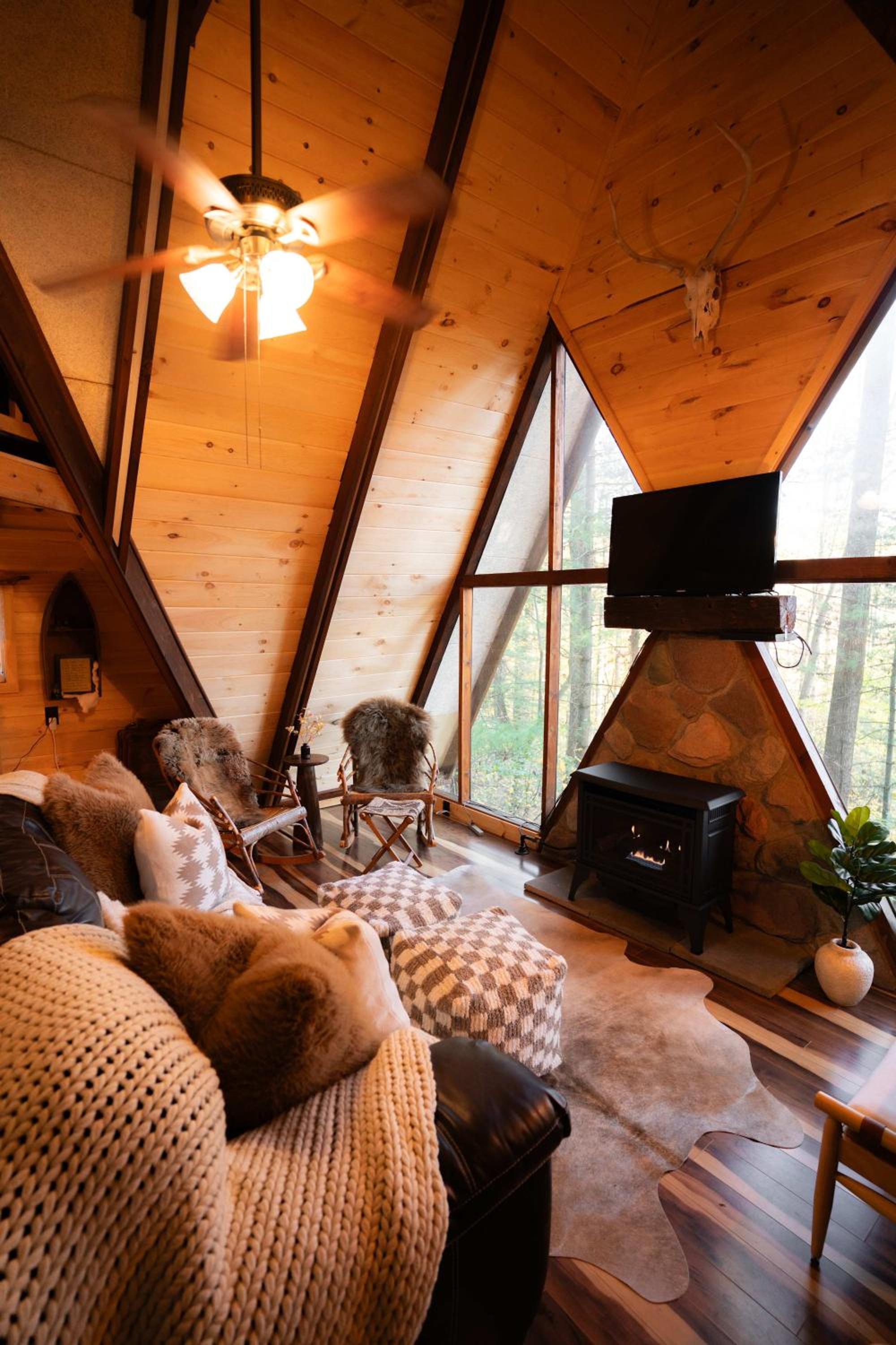 Waterfront A- Frame with Dock, Canoe + Kayaks