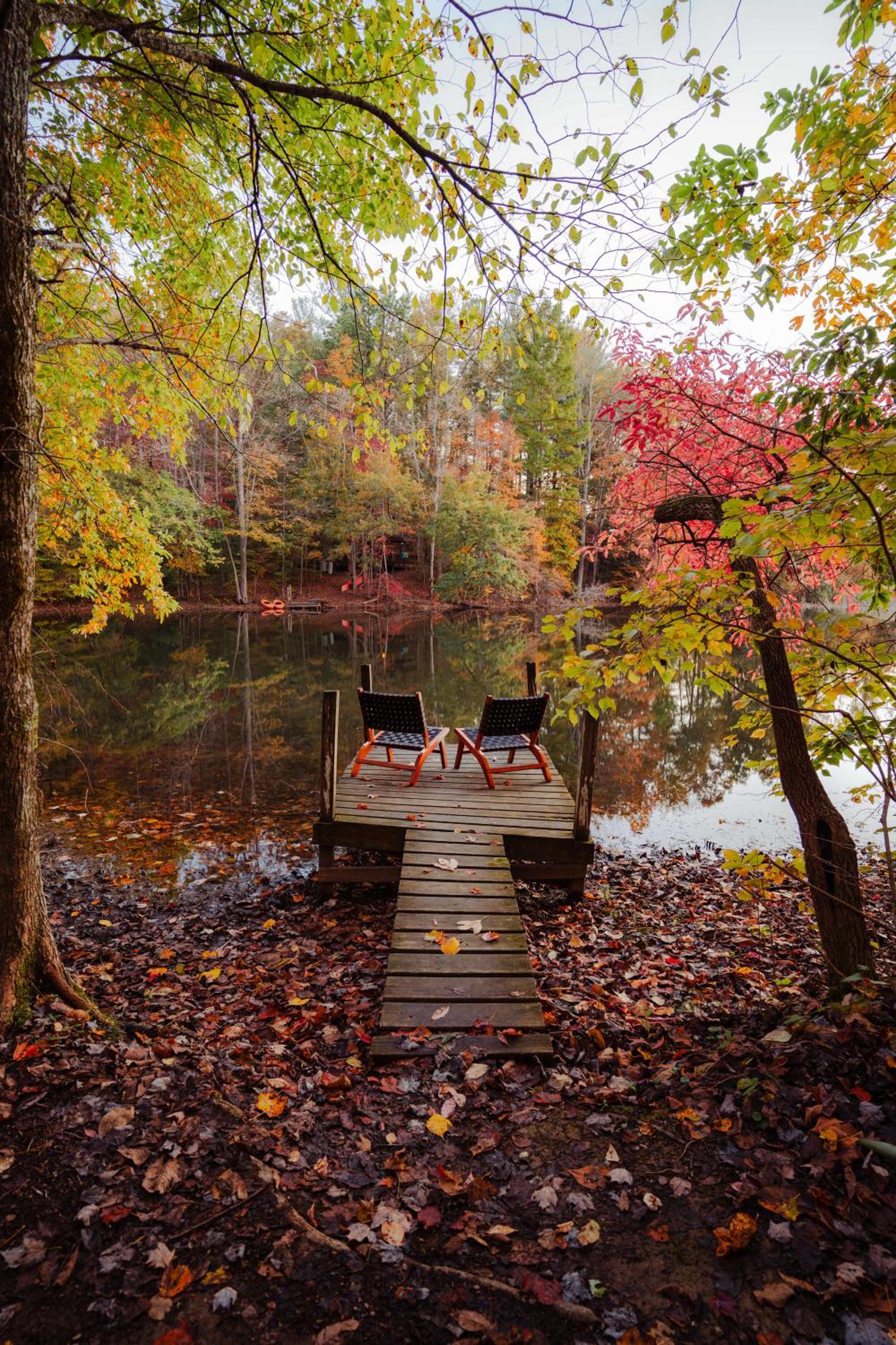 Waterfront A- Frame with Dock, Canoe + Kayaks