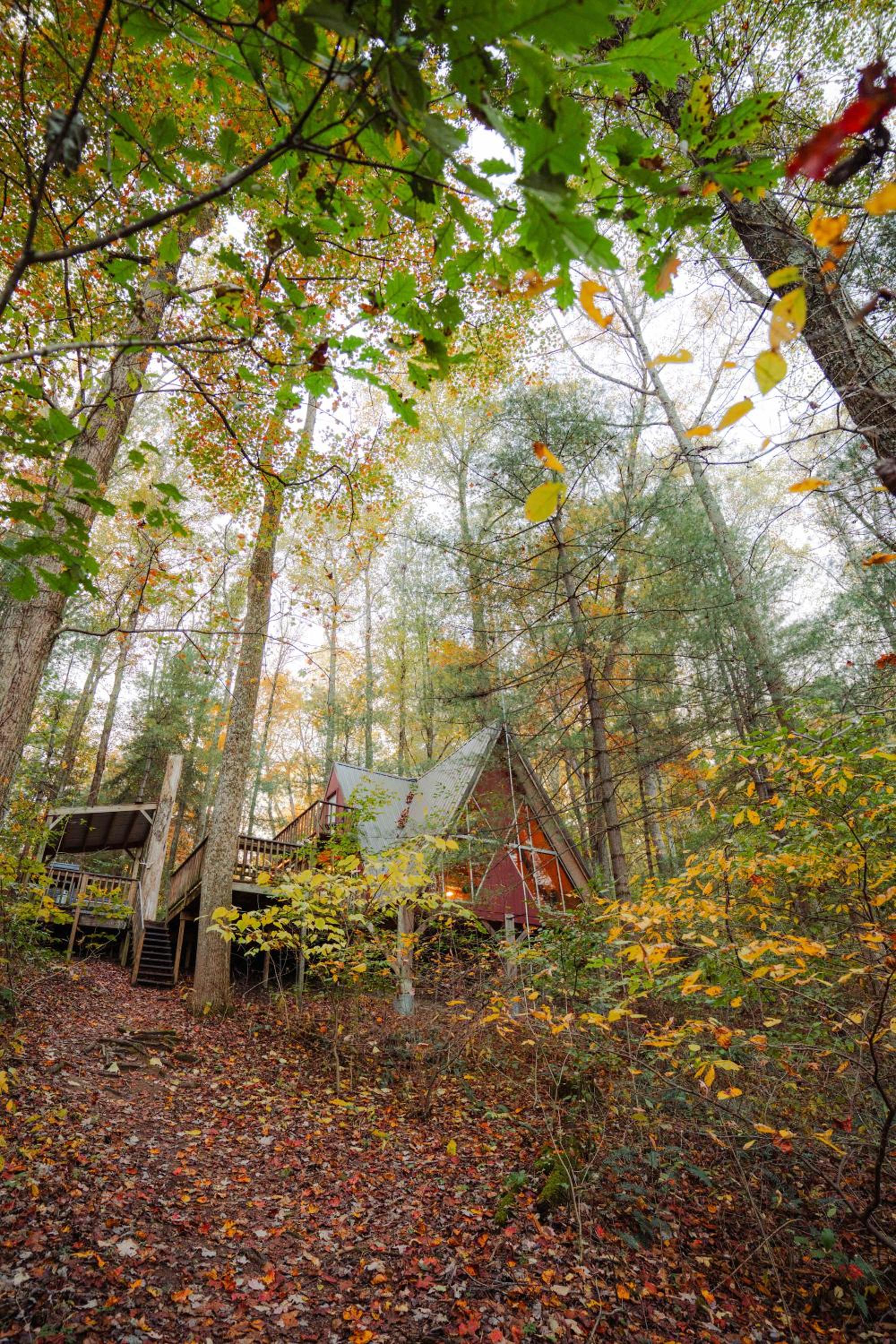 Waterfront A- Frame with Dock, Canoe + Kayaks