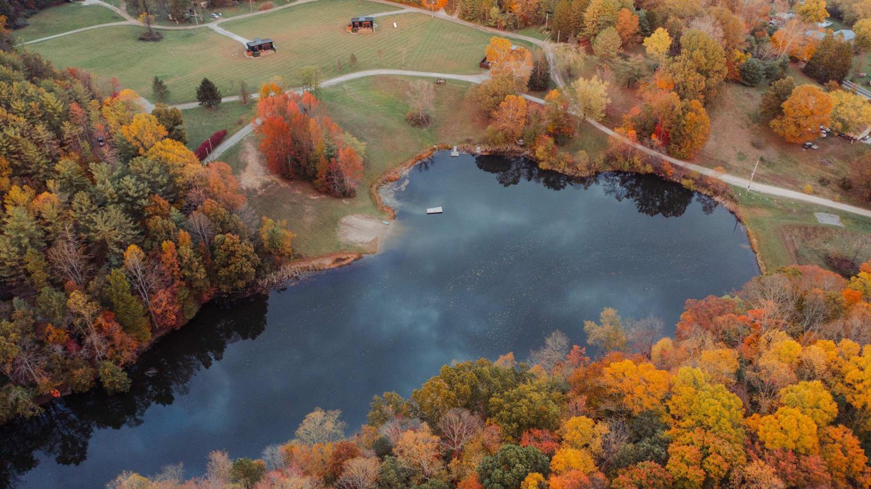 Waterfront A- Frame with Dock, Canoe + Kayaks