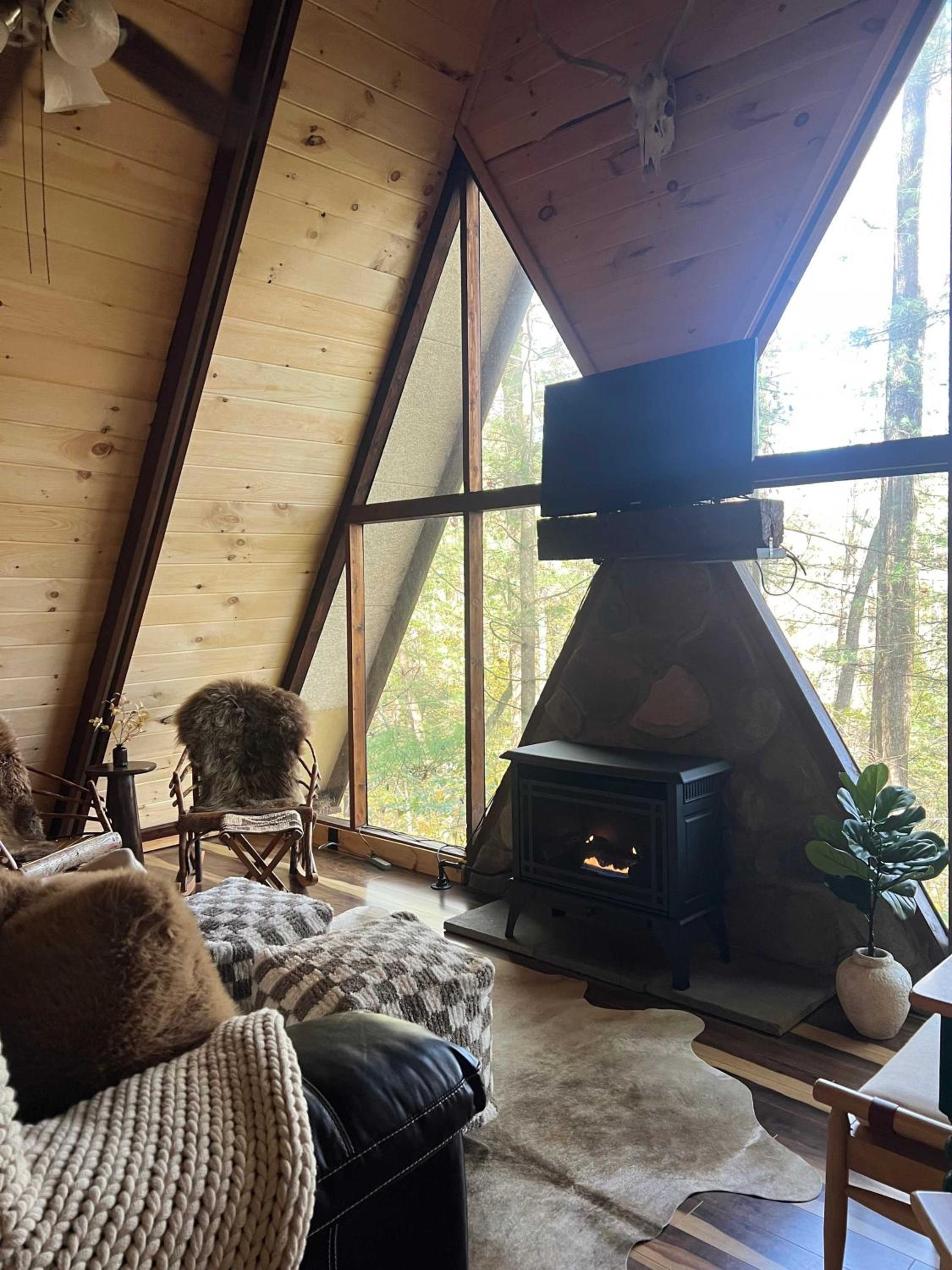 Waterfront A- Frame with Dock, Canoe + Kayaks