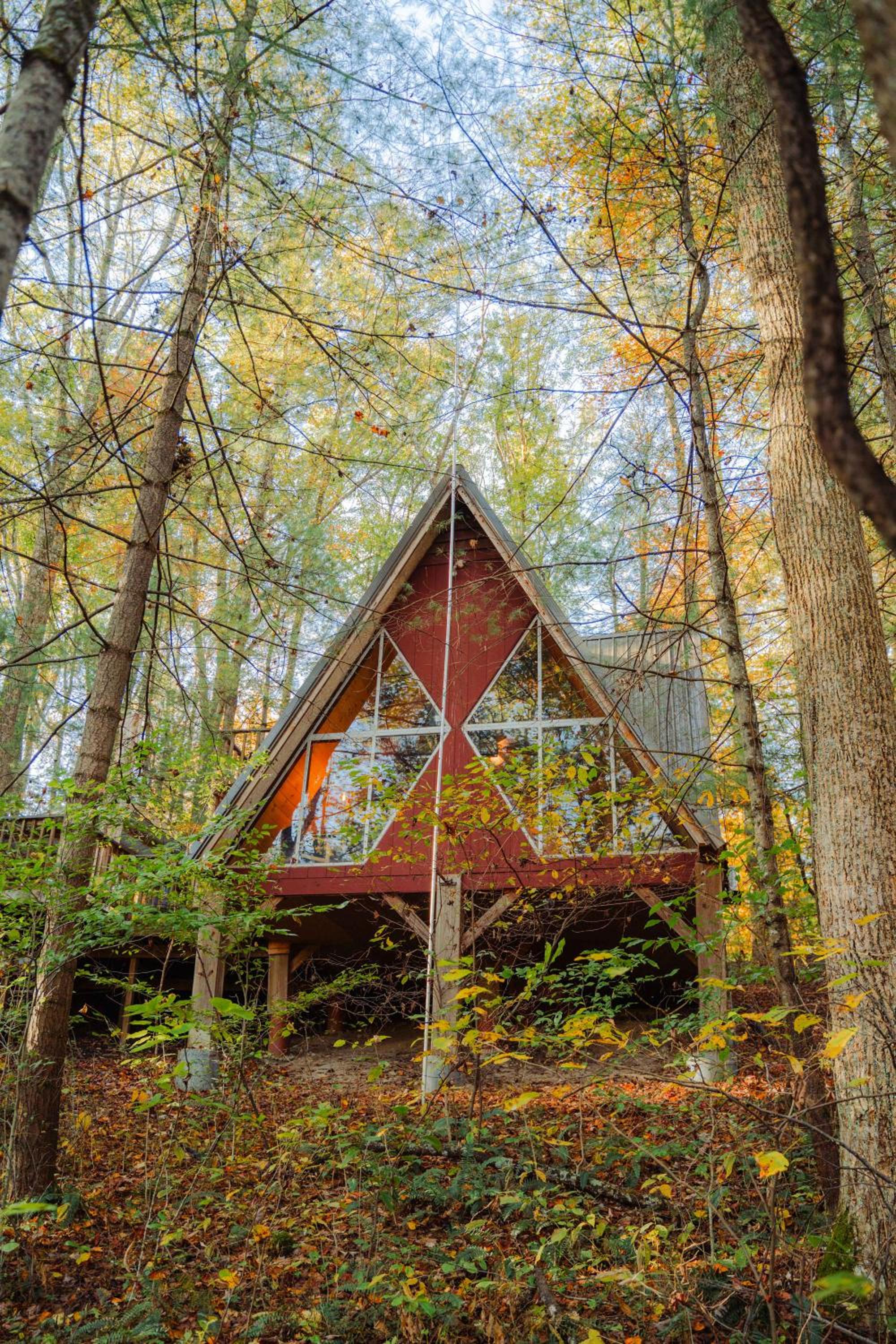 Waterfront A- Frame with Dock, Canoe + Kayaks