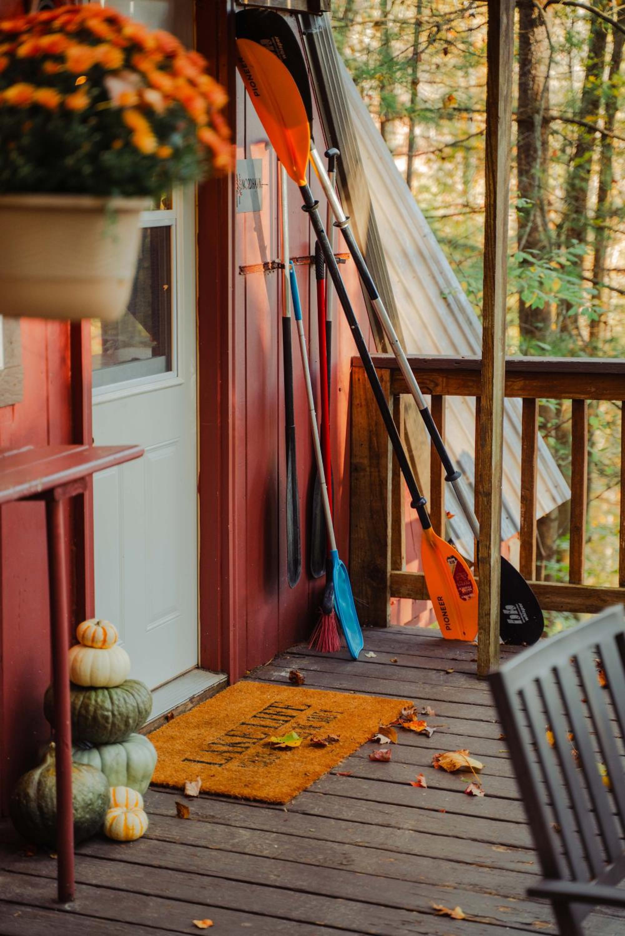 Waterfront A- Frame with Dock, Canoe + Kayaks