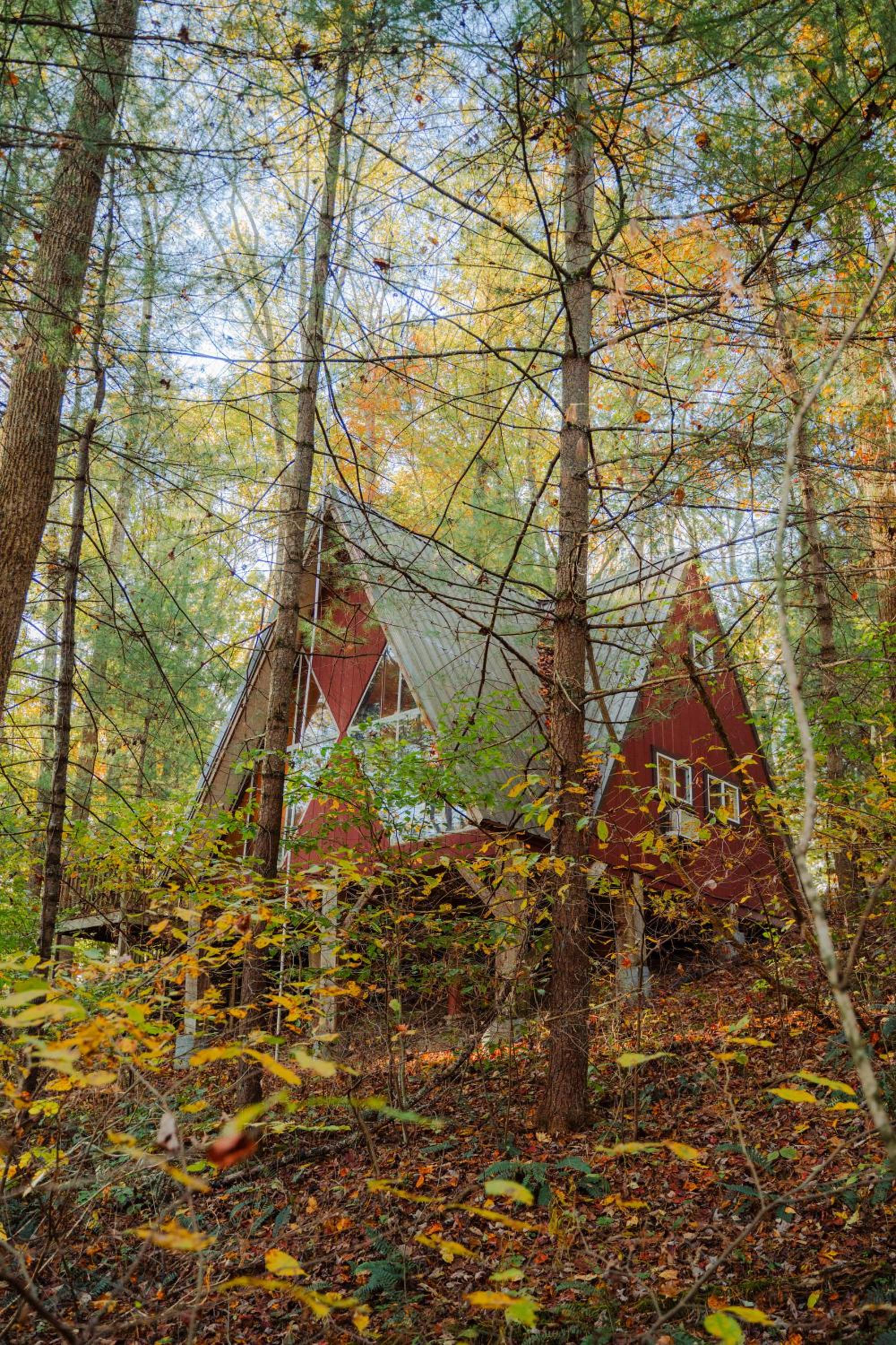 Waterfront A- Frame with Dock, Canoe + Kayaks