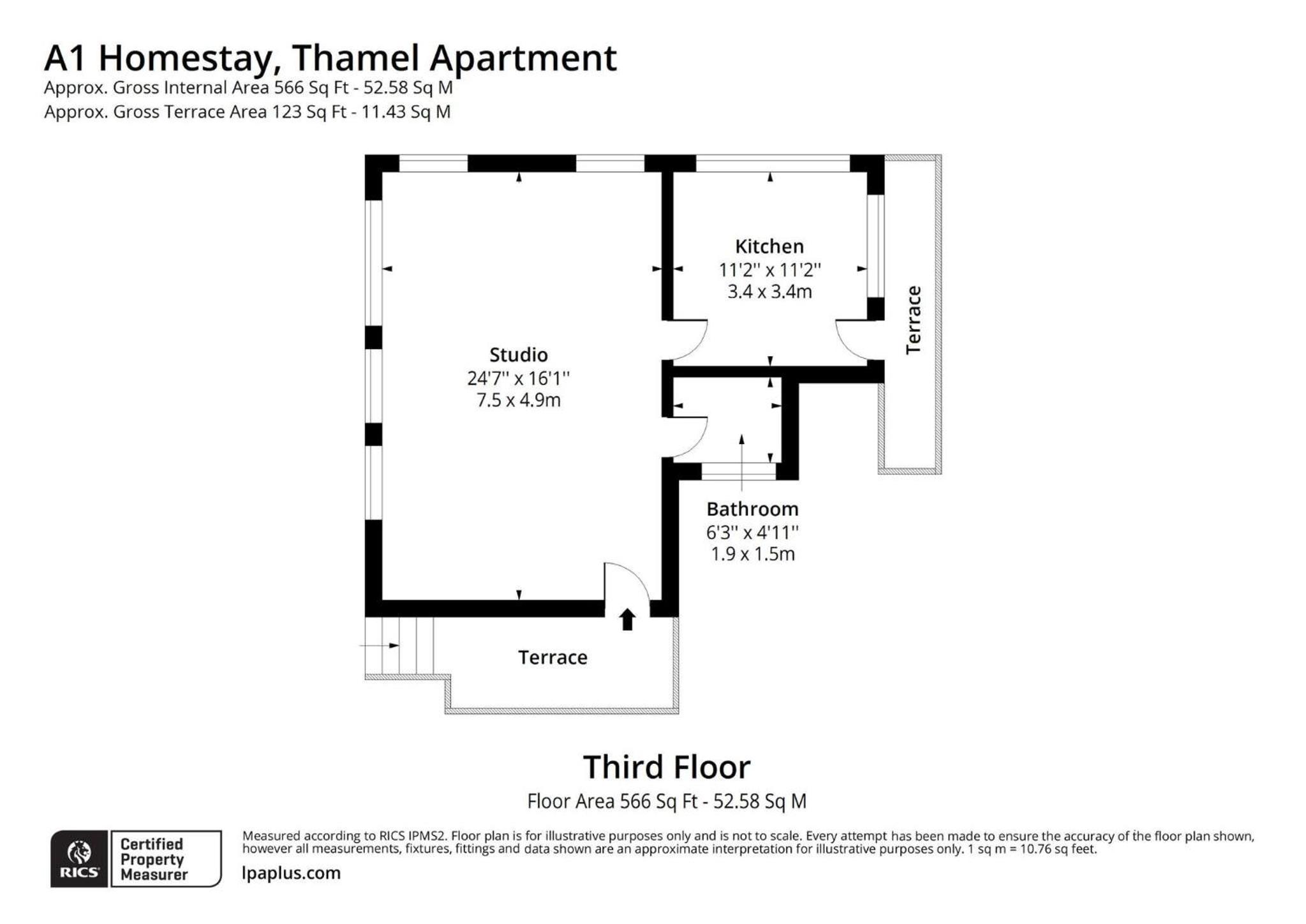 Thamel apartment Thamel 5 min walk 1BHK 3rd Floor