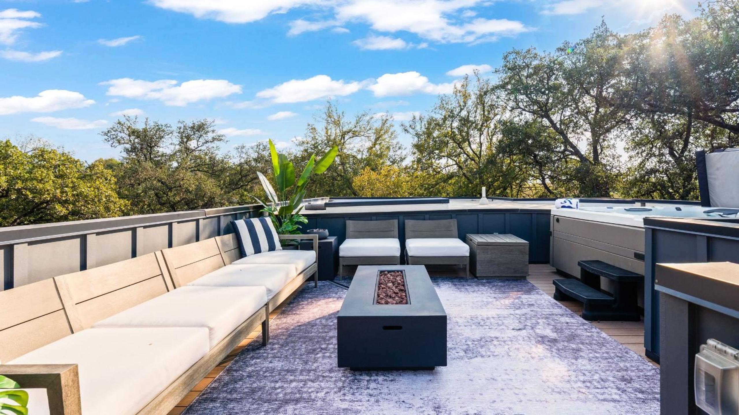 Modern Oasis w Pool Hot Tub Rooftop Deck Home Theater Mariposa Retreat by AvantStay