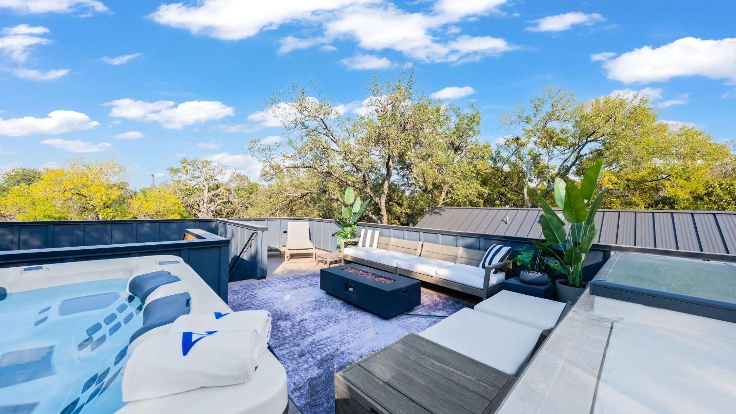 Modern Oasis w Pool Hot Tub Rooftop Deck Home Theater Mariposa Retreat by AvantStay