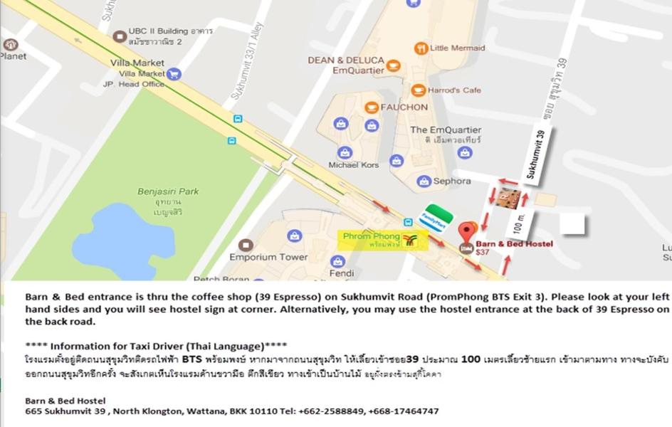 Barn & Bed Hostel at BTS Phrom Phong