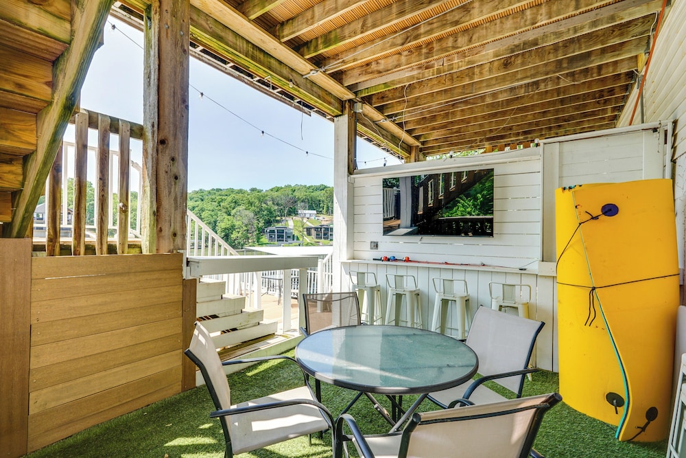 Dock Access + Lake View: Sunrise Beach Escape