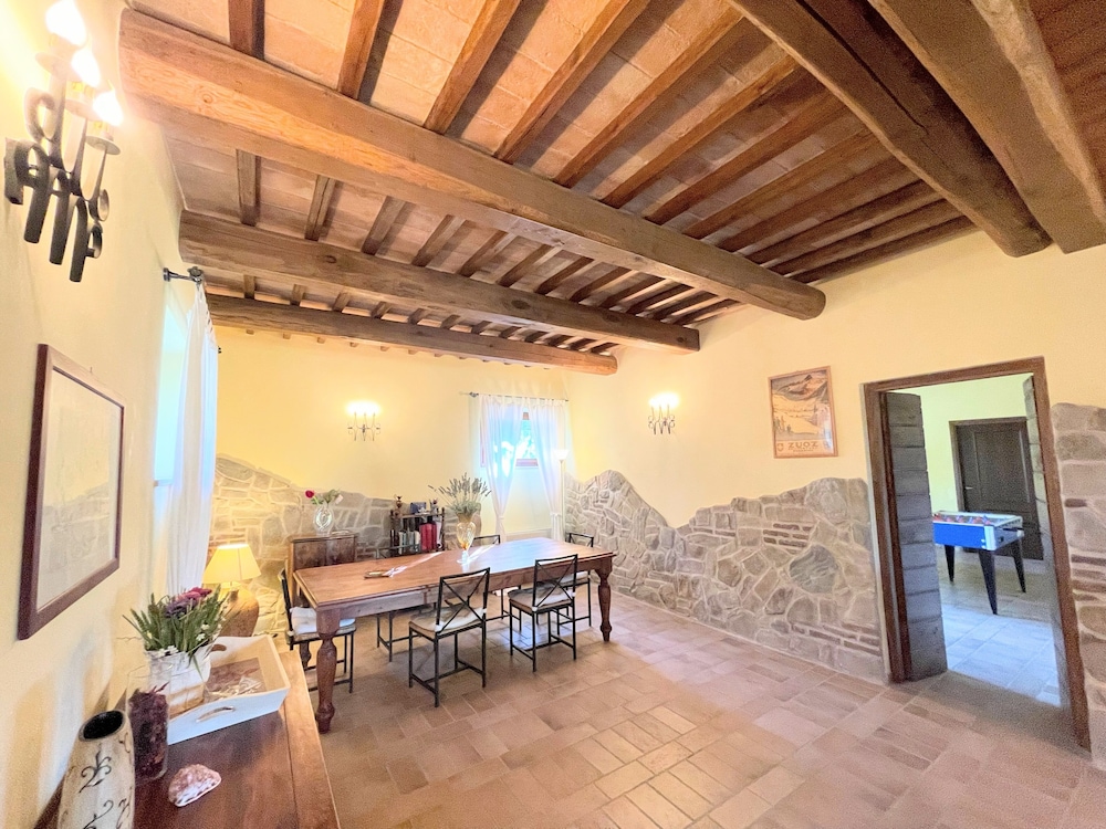 Detached Villa With Games Room, Pool, and Panoramic Views in San Damiano