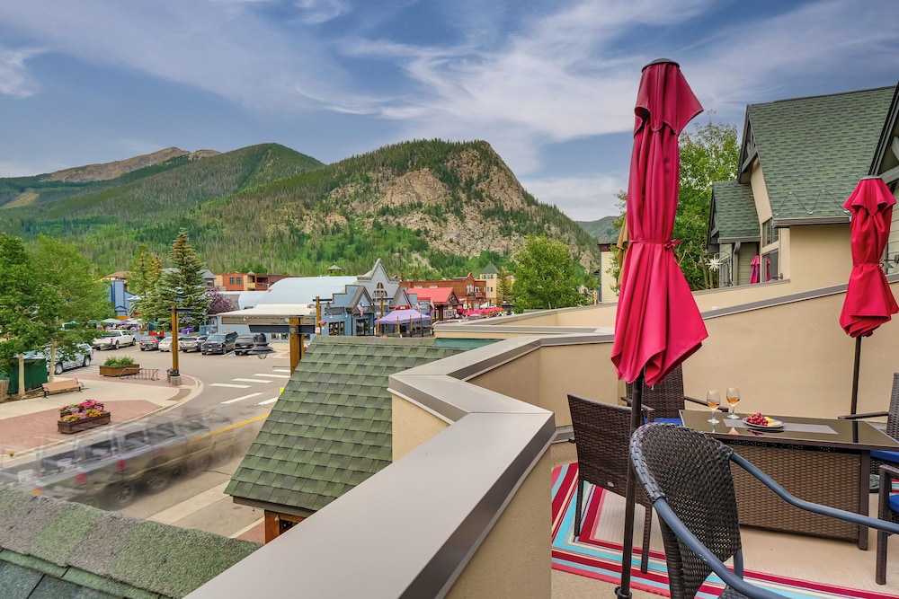 Patio w/ Peak 1 Mtn View: Main Street Frisco Condo
