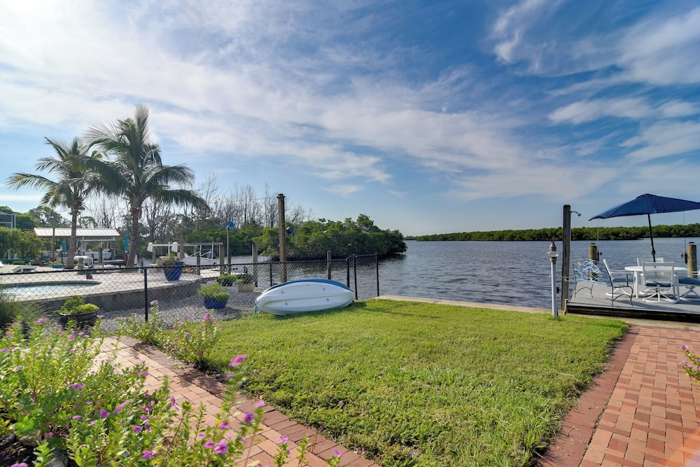 Riverfront Ruskin Home w/ Boat Dock, 1 Mi to Beach