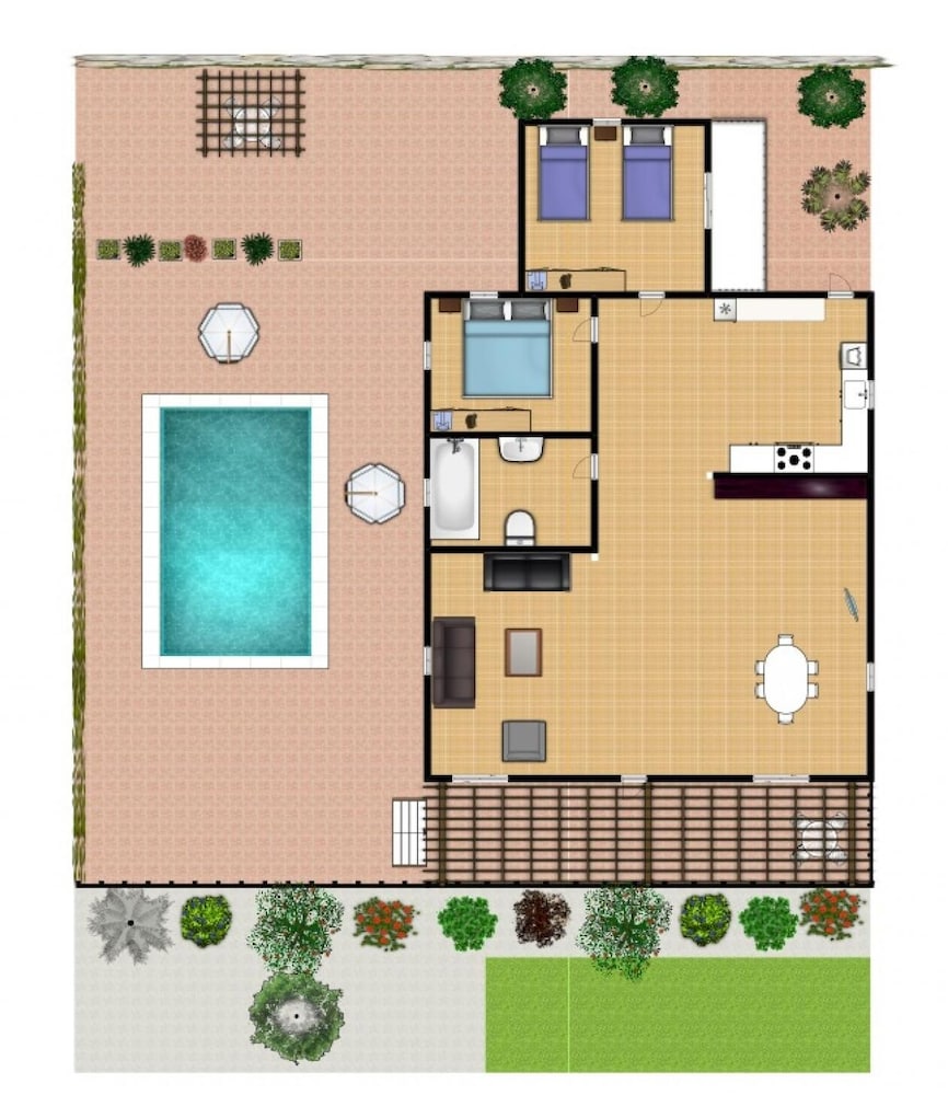 Villa Lela Pente Large Private Pool Walk to Beach A C Wifi Car Not Required Eco-friendly - 2167 view 4