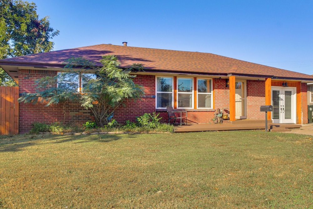 Easy OKC Access! Quiet Home w/ Yard & Workspace