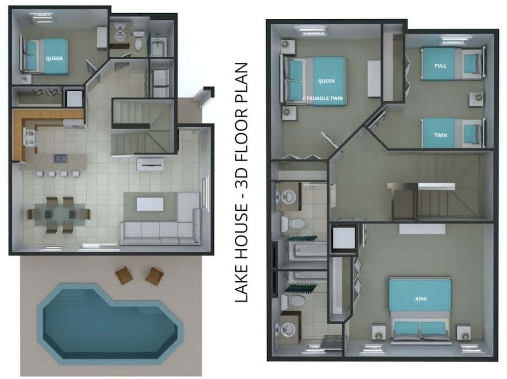 Lake View and Private Pool 4BR at Bella Vida