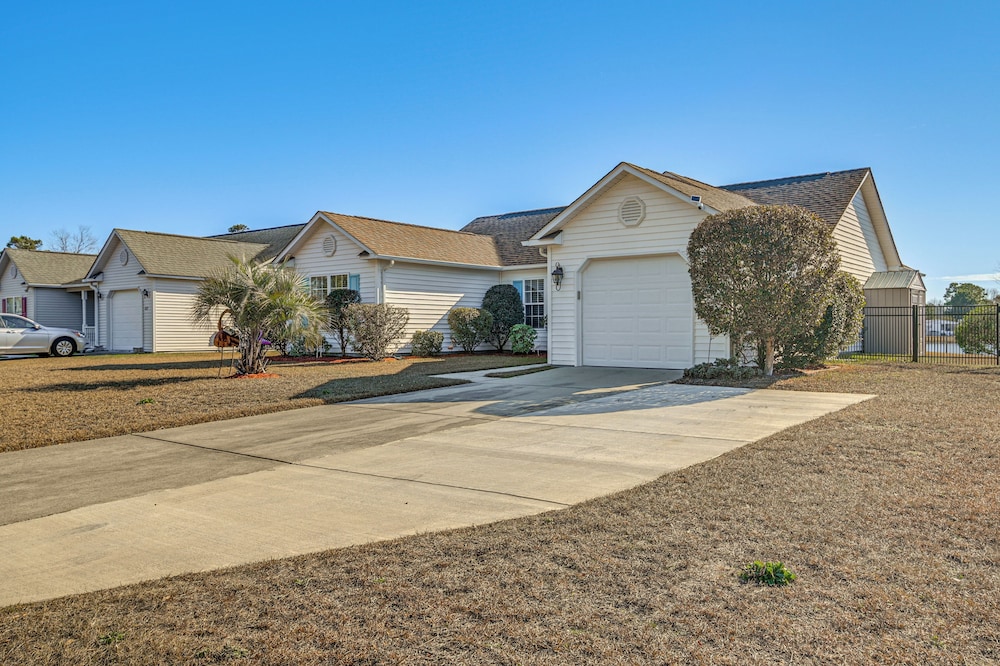 Patio, Yard & Lake Views: Home in Myrtle Beach!