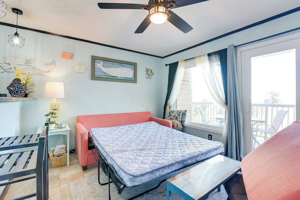 Across From Beach: Resort-style Galveston Condo