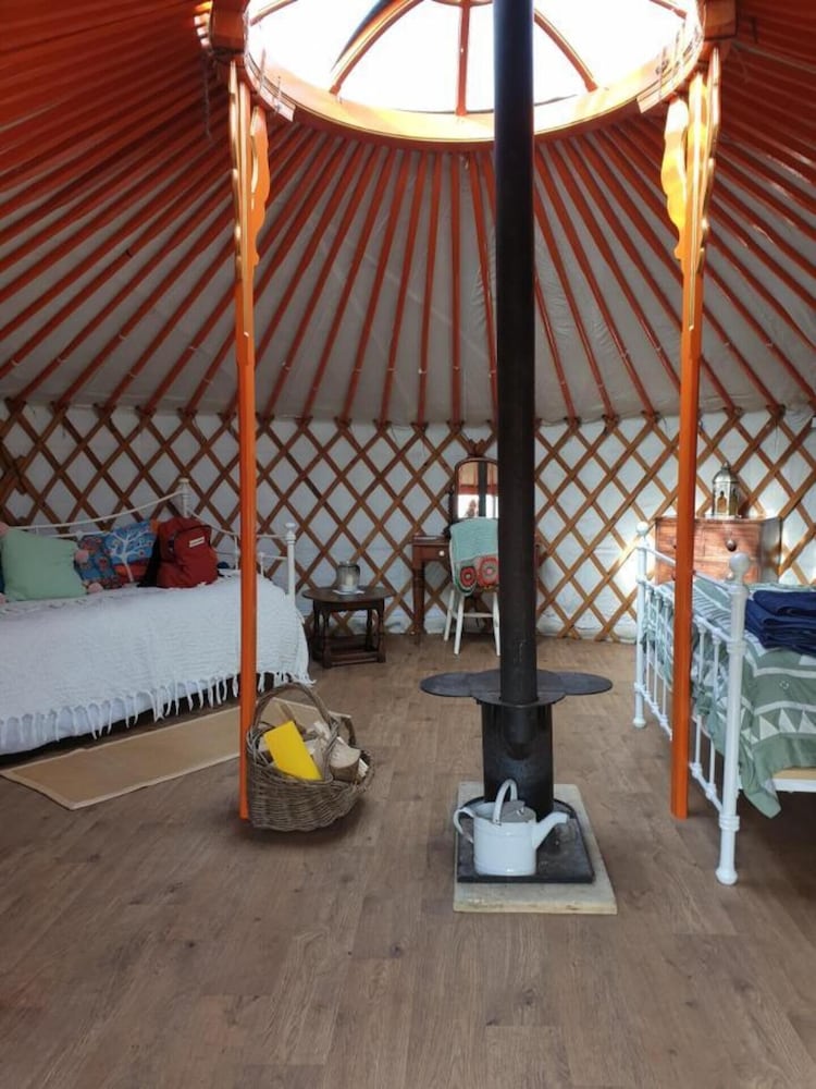 Beautiful Rural Yurt With Wood Fired hot tub view 2