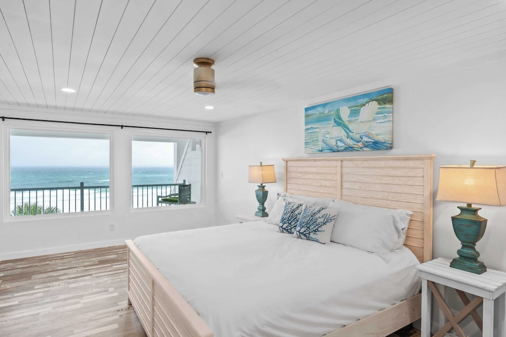Beachfront Panama City Beach Stay With Gulf Views, Balconies, a King Suite, two Queens, and Twin Nook for 8 Guests The Shores Townhome by Avantstay