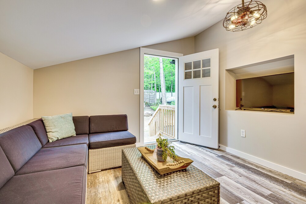 Walk to Lake Beaches: Cabin w/ Patio in Belmont!