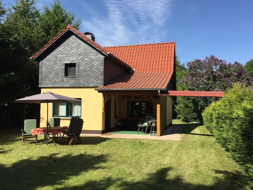 Ferienhaus Mirow-Lärz - Kamin Wald Ruhe