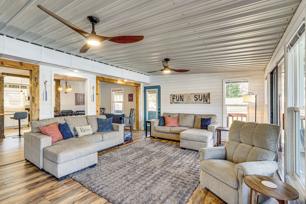 Central Waterfront Home w/ Dock in Lake Ozark!