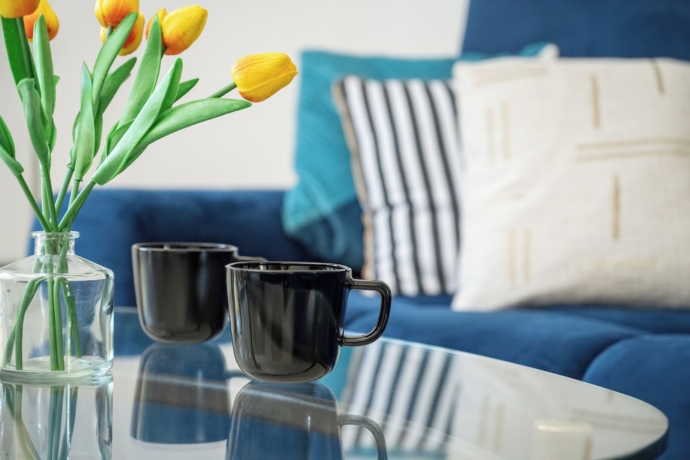 Wroclaw Dark Blue Apartment by Renters