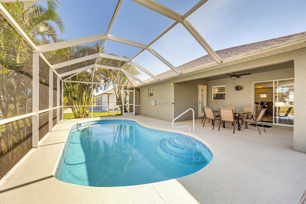 Patio, Dock + Canal Access: Cape Coral Home!