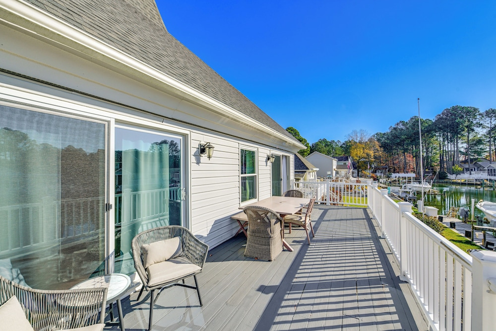 Private Dock & Deck: Waterfront Ocean Pines Home