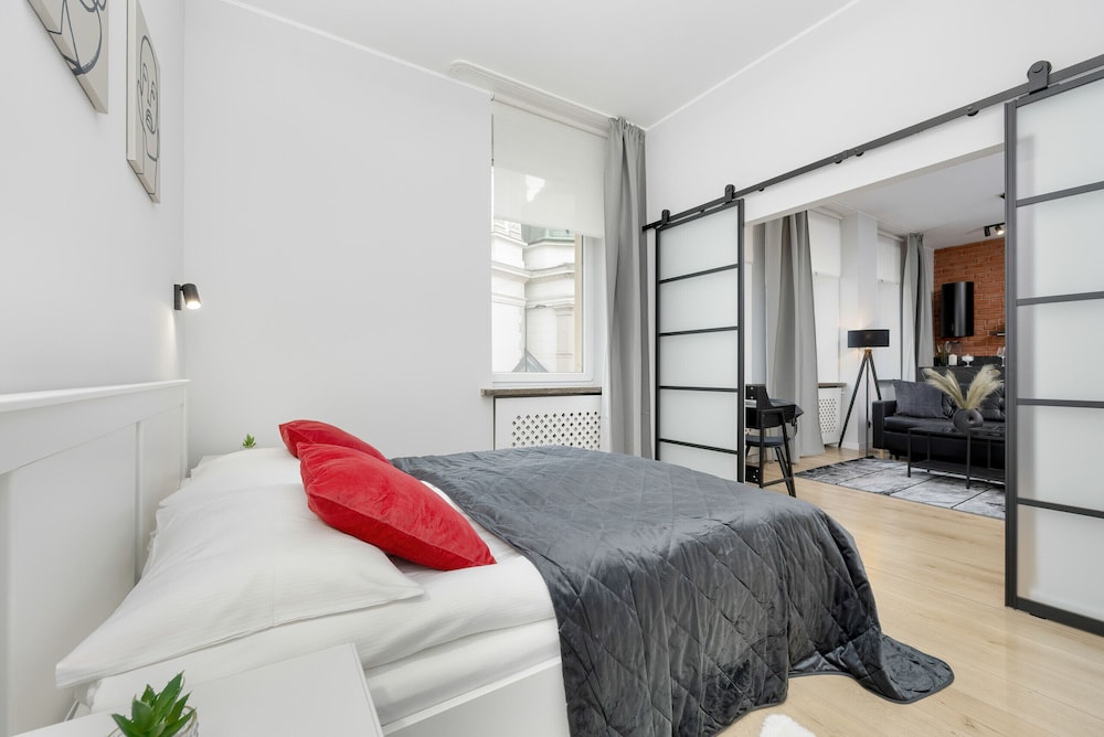 Grey and Red Apartment by Renters view 3