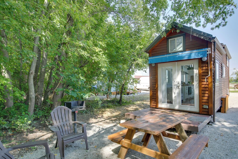 The Merlot Bungalow Defiance Tiny Home on Trail