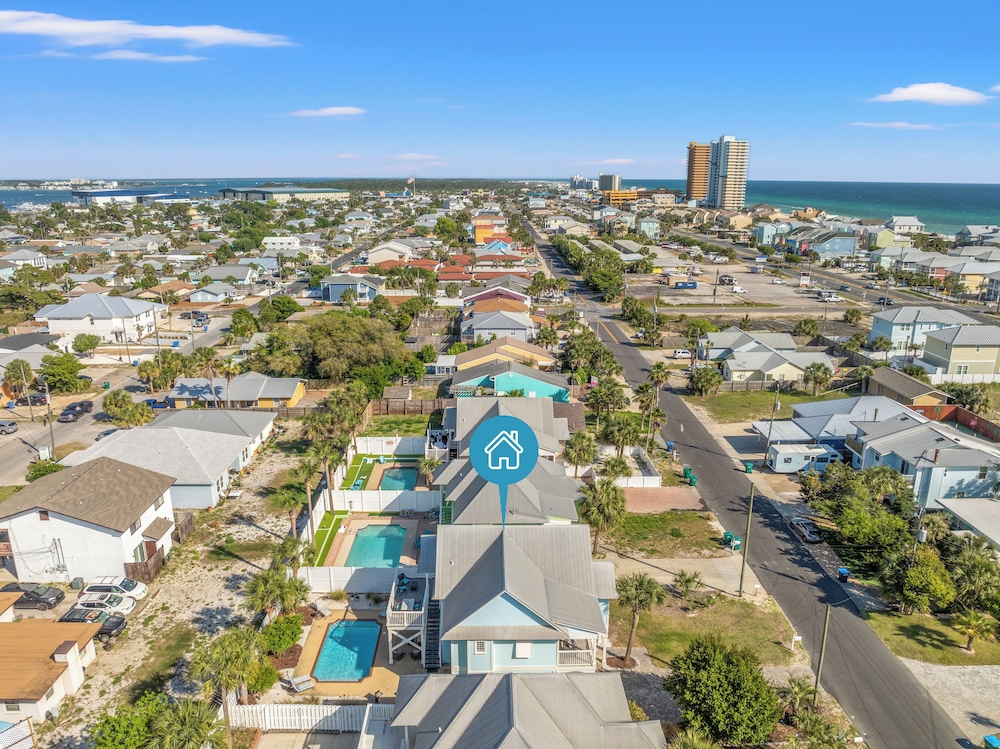 Seafoam Beautiful 3BR Home With Heated Private Pool - 4 Min Walk to Beach!