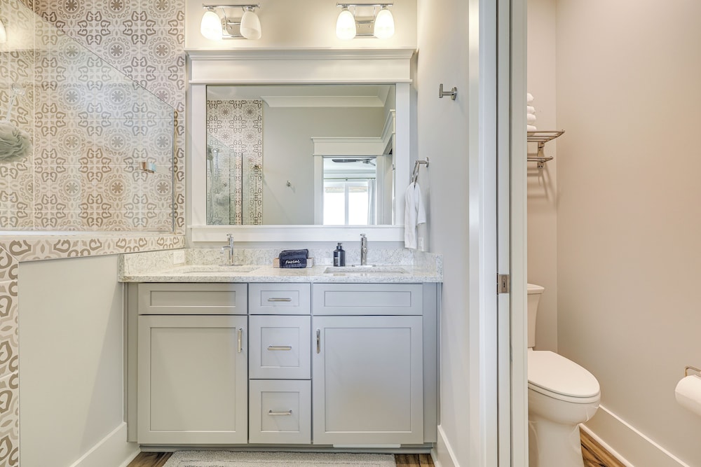 Walk to Beach: Coastal Oak Island Gem w/ Elevator!