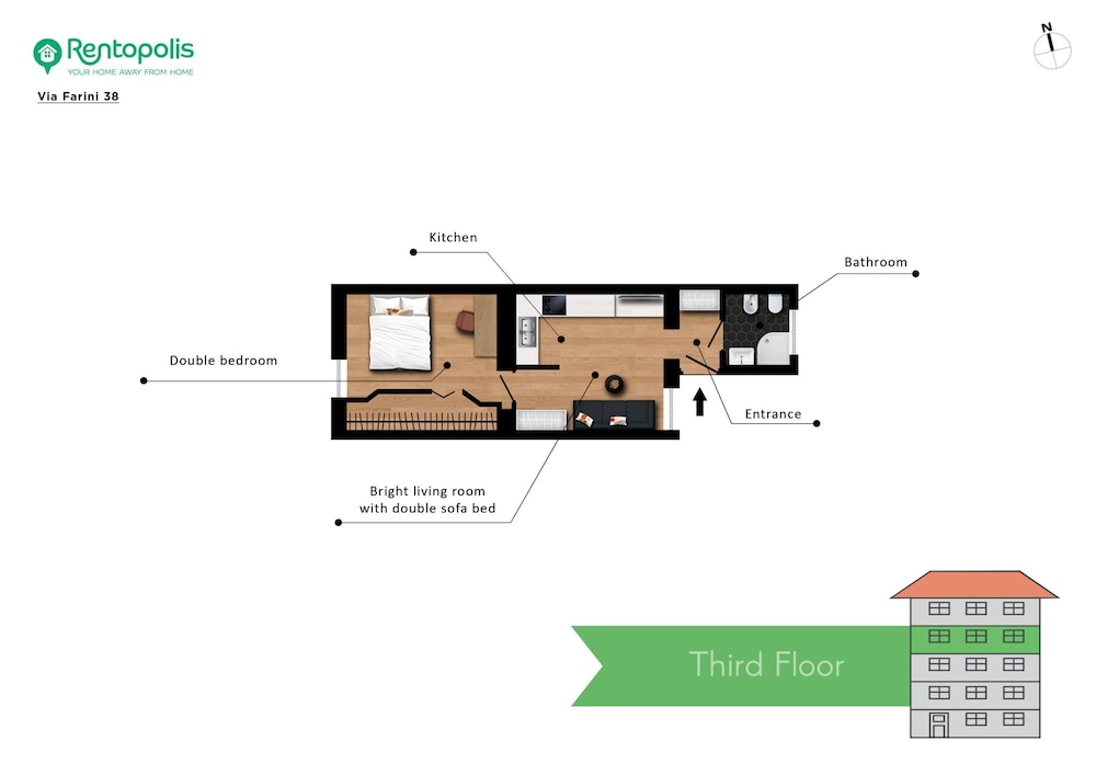 Farini - Charming One-bedroom Apartment in Isola Area