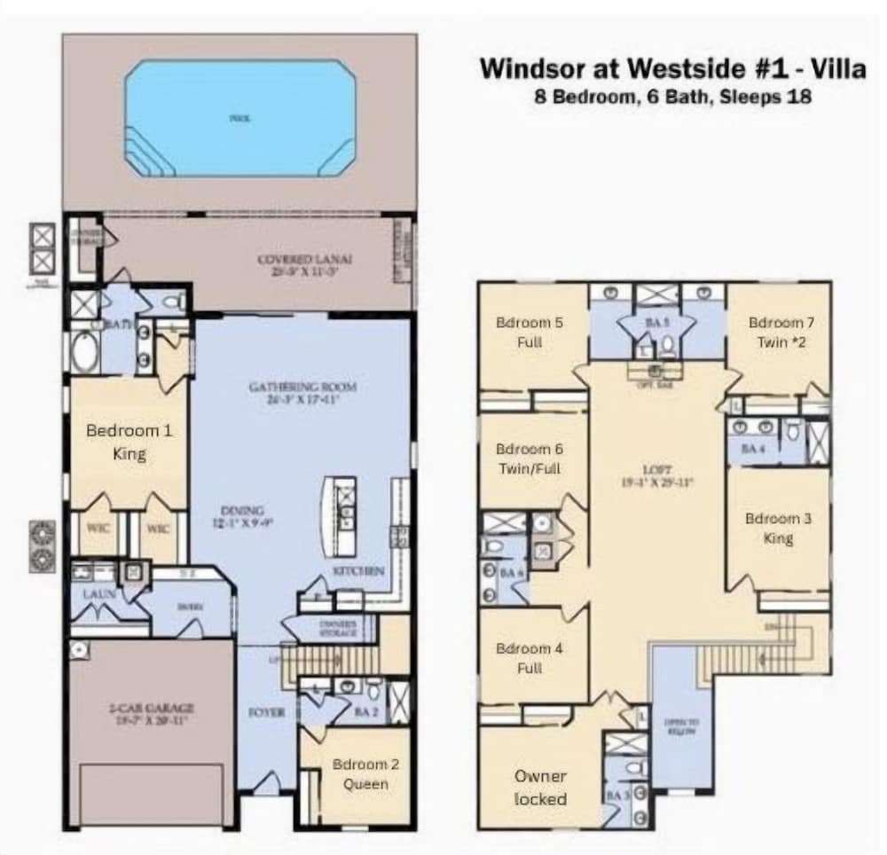 Bright & Spacious 7BR Pool Villa w/ Game Loft New Windsor Cay Resort Near Disney