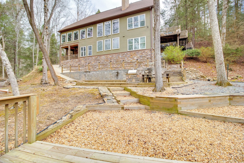 Game Room & Fire Pit: Riverfront Home in Ellijay!