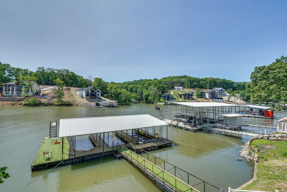 Dock Access + Lake View: Sunrise Beach Escape