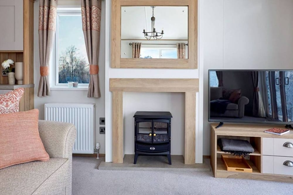 1 Bed Lodge Sleeps 4 - Pet Welcome - Fireplace view 4