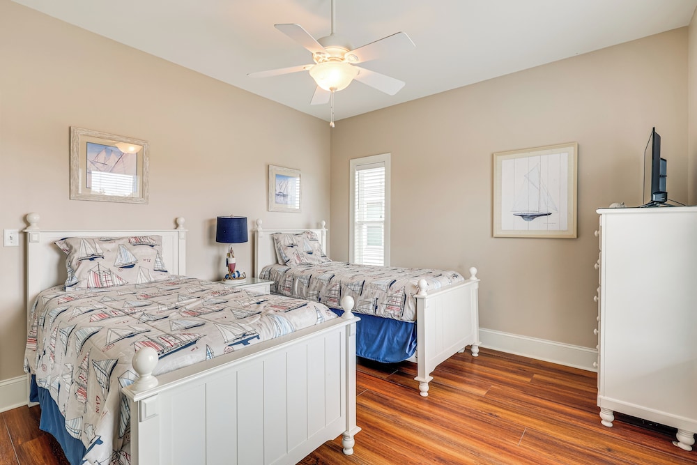 Steps to Beach: Gem w/ Views & Dock in Oak Island