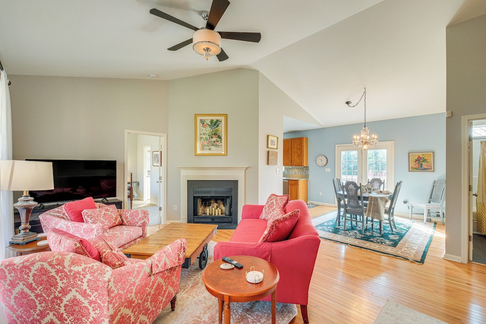 Private Deck & Views: Rural Virginia Escape