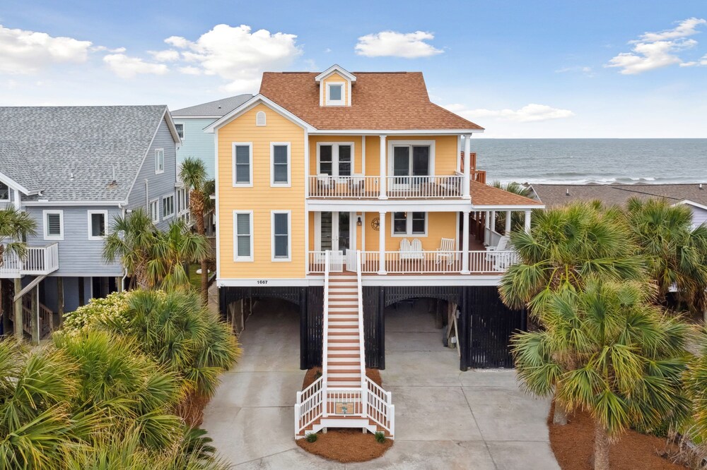 Oceanfront w Pool Panoramic Deck Views 5bdr Folly Ocean Breeze by Avantstay