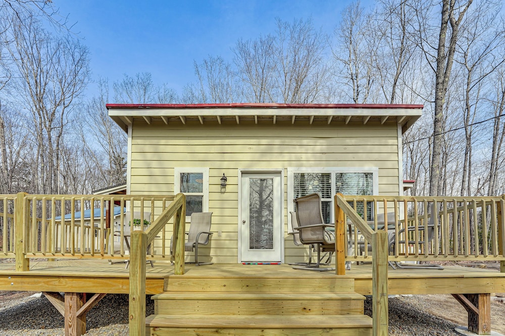 Private Dock & Deck: Tranquil Dam Pond Cottage!