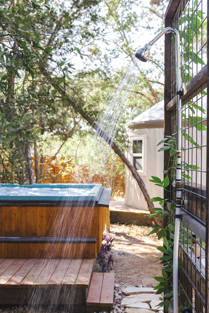 The Macaw Yurt at Camposanto ATX Glamping on Lake Travis